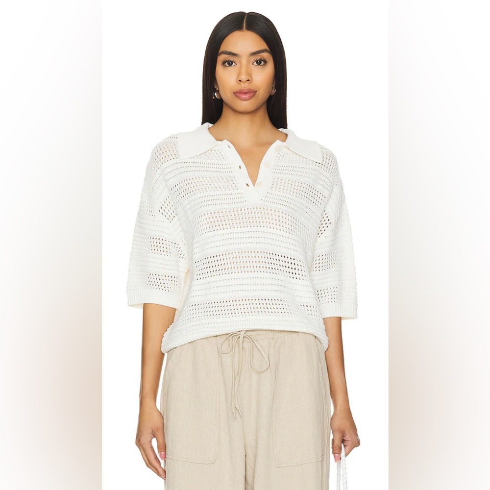 STITCHES & STRIPES Taylin Polo in Chalk Color:‎ Chalk Size XL